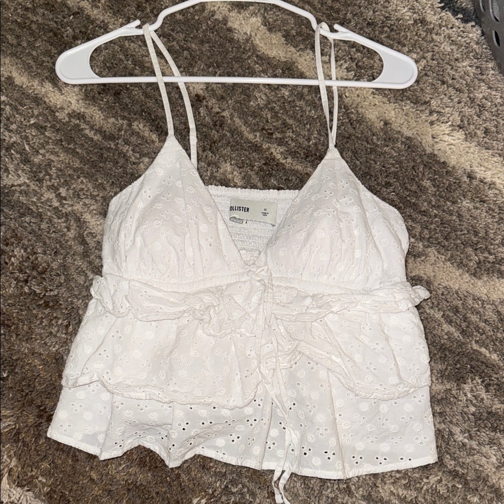 Hollister Cream Eyelet Camisole Top